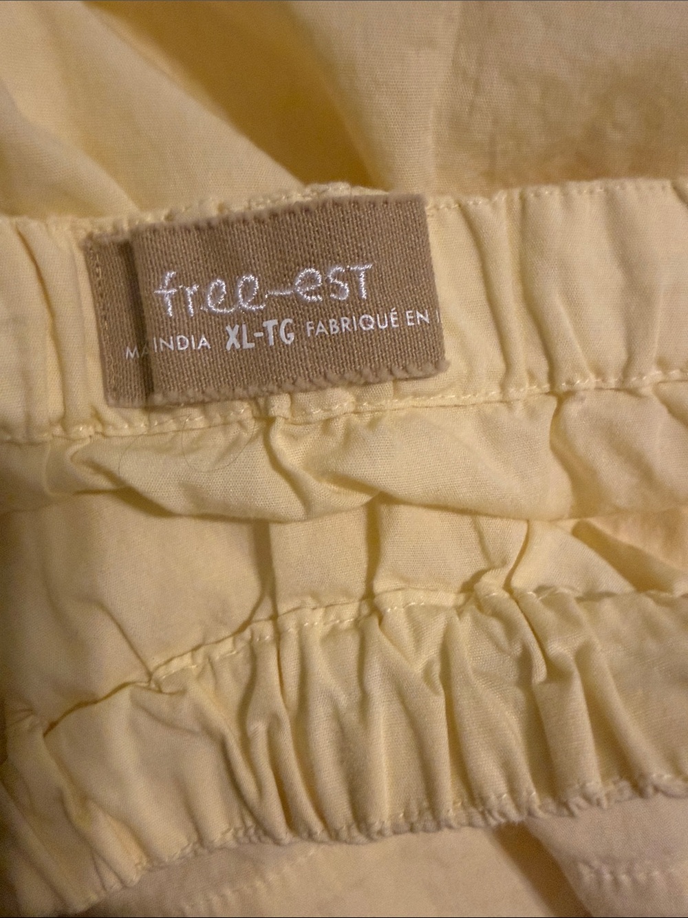 Free-est Free People Women’s Milani Cotton Elastic Waist Mini Skirt Yellow XL - Picture 5 of 8